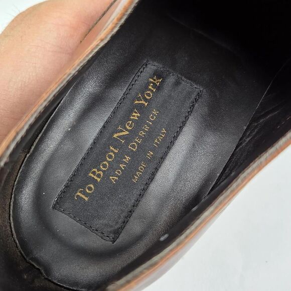 TO BOOT NEW YORK Adam Derrick Aidian Oxfords US 9 Brown Cap Toe Dress Shoes - Picture 9 of 12